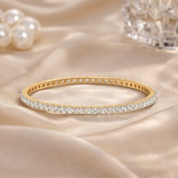 Lab-Grown Diamond Round Brilliant Slim Tennis Bangle