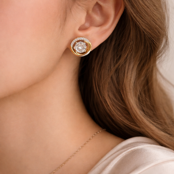 Lab-Grown Diamond Orbit Circle Stud Earrings