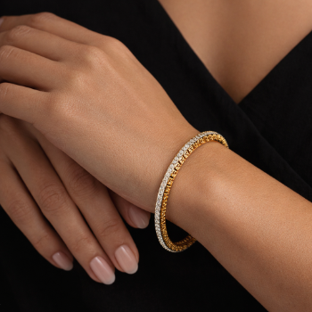 Lab-Grown Diamond Round Brilliant Designer Eternity Bangle