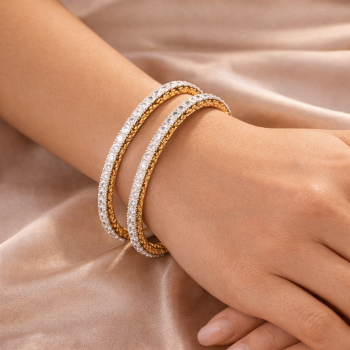 Lab-Grown Diamond Round Brilliant Classic Eternity Bangle Pair