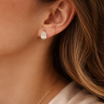 Lab-Grown Diamond Pear Solitaire Stud Earrings