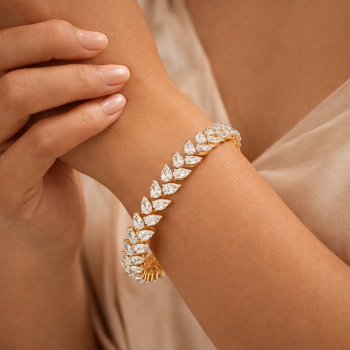 Lab-Grown Diamond Pear Cut Designer Bangle