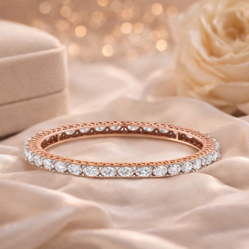 Lab-Grown Diamond Oval Cut Eternity Bangle in Rose Gold