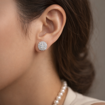 Lab-Grown Diamond Round Halo Stud Earrings