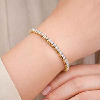 Lab-Grown Diamond Round Brilliant Designer Bangle