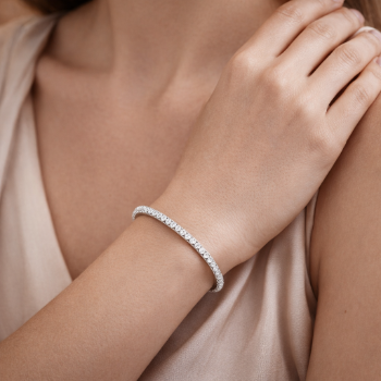 Lab-Grown Diamond Round Brilliant Classic Eternity Bangle