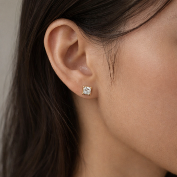 Lab-Grown Diamond Princess Cut Solitaire Stud Earrings