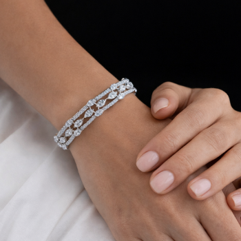 Lab-Grown Diamond Marquise Cut Multi-Row Bracelet