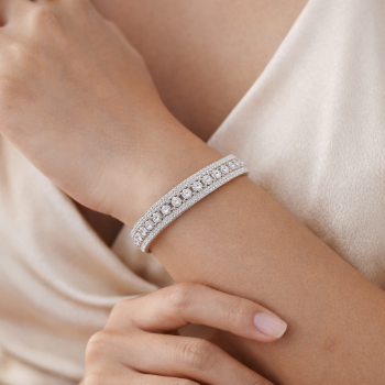 Lab-Grown Diamond Round Brilliant Bezel-Set Bracelet