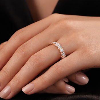 Lab-Grown Diamond Round Full Eternity Band (Rose Gold)