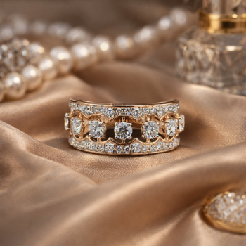 Lab-Grown Diamond Dual Row Designer Eternity Band (Rose Gold)