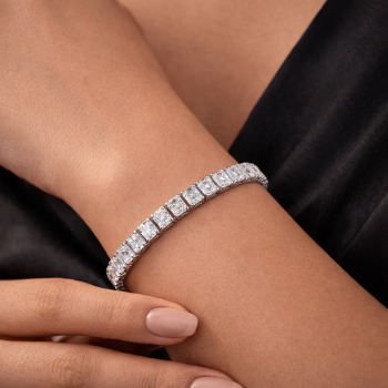 Lab-Grown Diamond Princess Cut Tennis Bracelet