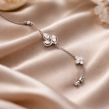 Lab-Grown Diamond Pear Motif Chain Bracelet