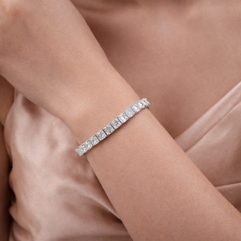 Lab-Grown Diamond Asscher Cut Tennis Bracelet