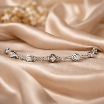 Lab-Grown Diamond Multi-Shape Geometric Chain Bracelet