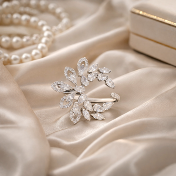 Floral Marquise & Pear Shape Lab-Grown Diamond Open Ring