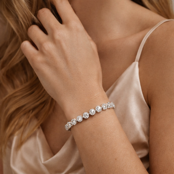 Lab-Grown Diamond Round Brilliant Tennis Bracelet