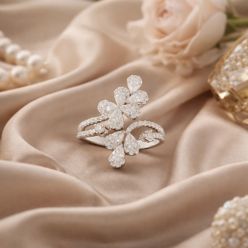 Lab-Grown Diamond Floral Open Vine Designer Ring