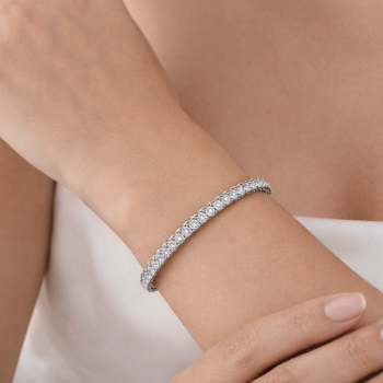 Lab-Grown Diamond Round Brilliant Eternity Bangle