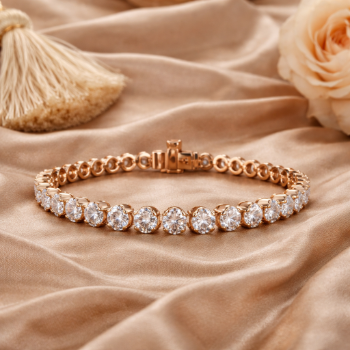 Lab-Grown Diamond Round Brilliant Tennis Bracelet