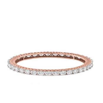 Lab-Grown Diamond Oval Cut Eternity Bangle in Rose Gold