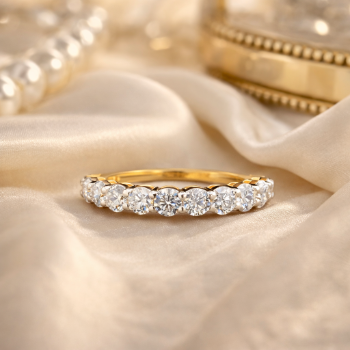 Lab-Grown Diamond Round Half Eternity Band
