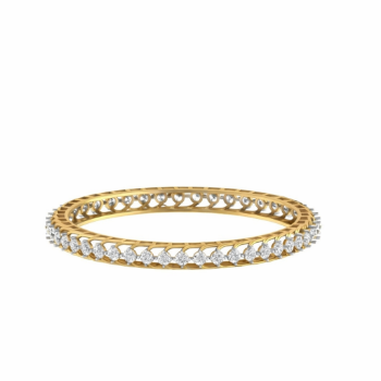 Lab-Grown Diamond Round Brilliant Filigree Designer Bangle
