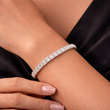 Bridal Lab-Grown Diamond Princess Cut Tennis Bracelet