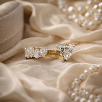 Lab-Grown Diamond Heart Shape Open Designer Ring