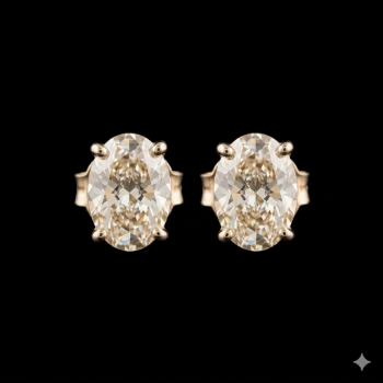 Lab-Grown Diamond Oval Solitaire Stud Earrings
