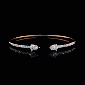 Lab-Grown Diamond Dual Pear Cut Open Bracelet