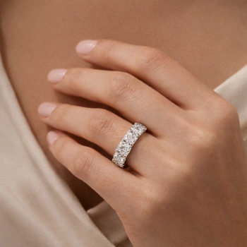 Lab-Grown Diamond Five Stone Round Band