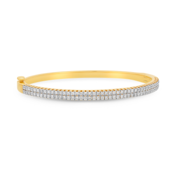 bangle type Daimond bracelet of 14K yellow gold