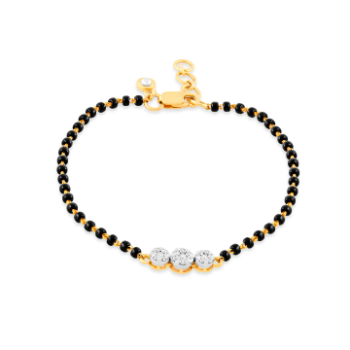 Diamond mangalsutra bracelet in 14k yellow gold