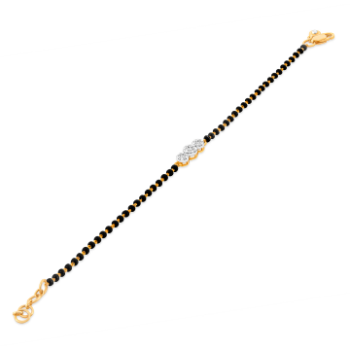 Diamond mangalsutra bracelet in 14k yellow gold