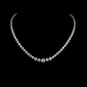 Lab-Grown Round Cut Diamond Classic Tennis Necklace