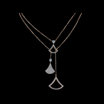 Lab-Grown Round Diamond Dual Layer Drop Necklace