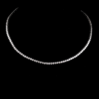 Lab-Grown Round Cut Diamond Bezel Set Tennis Necklace