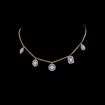 Lab-Grown Multi Shape Diamond Charm Necklace