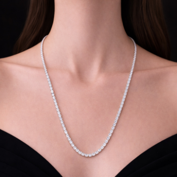 Lab-Grown Round Brilliant Diamond Infinite Radiance Necklace