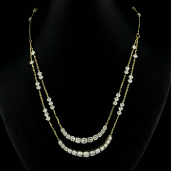 Lab-Grown Round Brilliant Diamond Layered Necklace