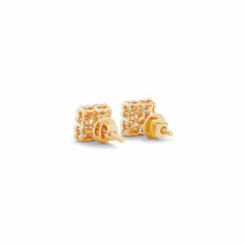 Quatre Daimond Stud in 14K Yellow Gold