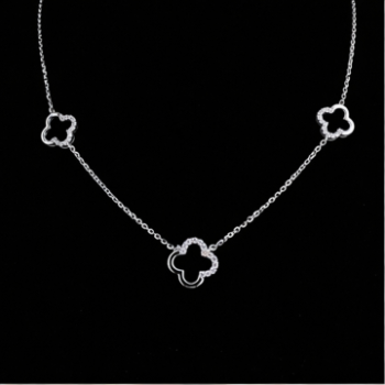 Lab-Grown Diamond Clover Charm Necklace