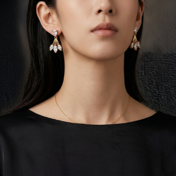 Lab-Grown Diamond Pear & Marquise Drop Fan Earrings