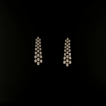 Lab-Grown Diamond Vertical Cluster Drop Earrings