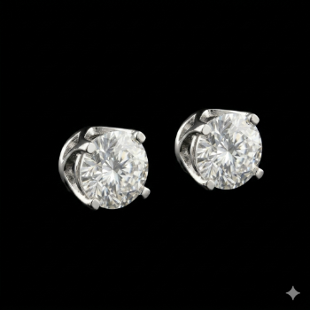 Lab-Grown Diamond Classic Round Solitaire Stud Earrings