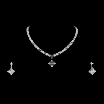 Lab-Grown Diamond Diamond-Shape Drop Chain Necklace Set