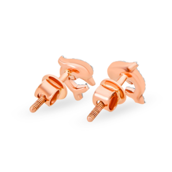 Mermaid diamond earrings in 14  Kt Rose gold