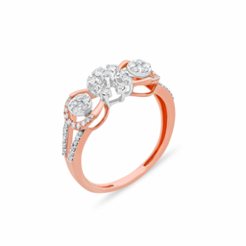 Rose design daimond Ring in 14K Rose gold
