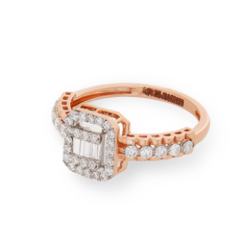 Solitaire Diamond Mirage 14KT Rose Gold Ring